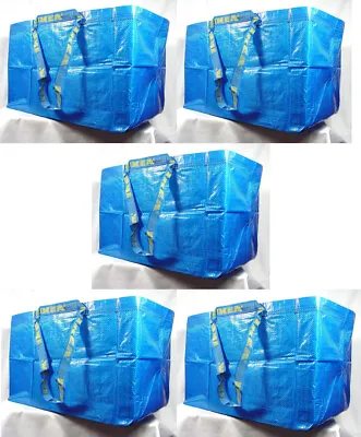 5 IKEA Large Reusable Shopping Bag Laundry Tote Grocery Shopping Eco Beach Bags • $17.95