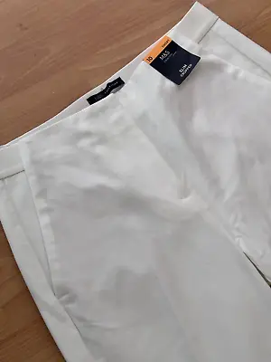 Marks And Spencer Winter White Stretch Slim Capri Cropped Trousers NEW Size 10 • £10
