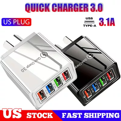 US 4 Port Fast Quick Charge QC 3.0 USB Hub Wall Home Charger Power Adapter Lot • $3.89