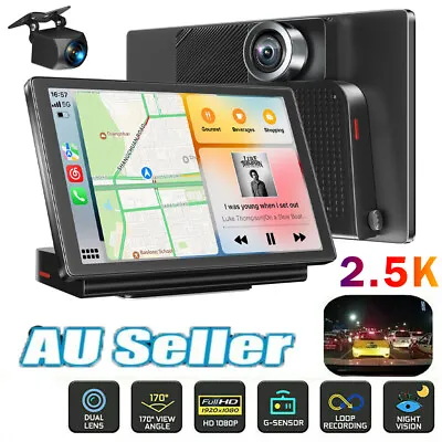 $141.99 • Buy Dual Lens 2.5K+1080P FHD Dash Cam Wireless CarPlay Android Auto Reverse Recorder
