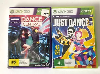 Xbox 360 (Kinect Required)  Just Dance 2016 & Dance Central - Bundle • $20