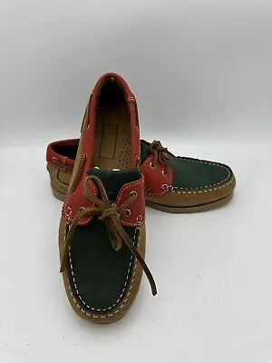 Country Style Sailing Deck Shoes Leather Upper Non Slip Sole Size UK 7 EU 41 • £25