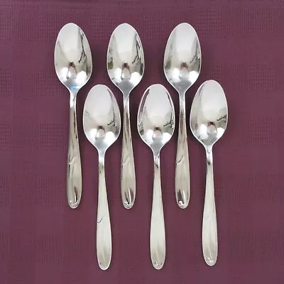 Mikasa Cocoa Blossom Set Of 6 Oval Soup Spoons Stainless Steel Flatware Dinner • $29.95