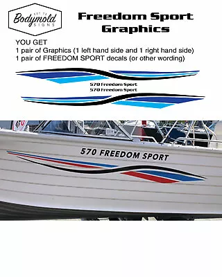 Quintrex Style Freedom Sport Graphics 2500mm Long With Custom Lettering • $201.25