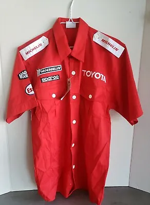 Vtg Formula 1 PANASONIC TOYOTA Racing F1 Pit Crew Team Button-up Shirt Men Sz M • $199.99