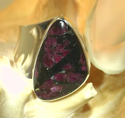  Marta Howell Solid 925 Sterling Silver Rare Eudalite Eudialyte Mineral Ring #2 • $265