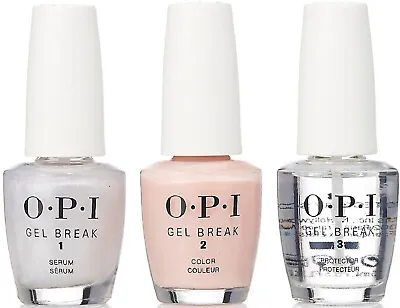 £29.45 • Buy OPI Gel Break Set Of 3 Treatment System Properly Pink Nail Polish 15ml Bottles