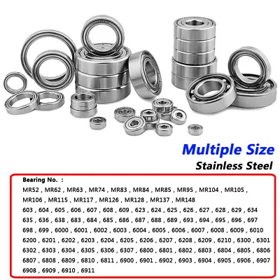 Bore 2-50mm Stainless Steel Deep Groove Ball Bearings Miniature Shielded Bearing • $3.40