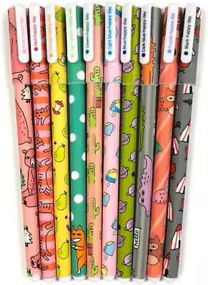 Wrapables Cute Novelty Gel Ink Pens 0.5mm Fine Point (Set Of 10) For School Of • $12.07