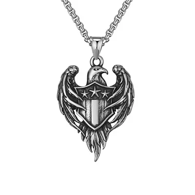 Titanium Steel Pendant Punk Hip Hop Style Eagle Wings Necklace Men Hawk Pendant • $12.36