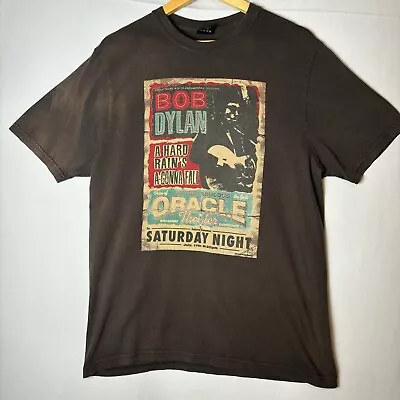 Vintage 90s Bob Dylan Tour Tee Shirt Brown Oracle Theater Size Medium Rare A204 • $38.98