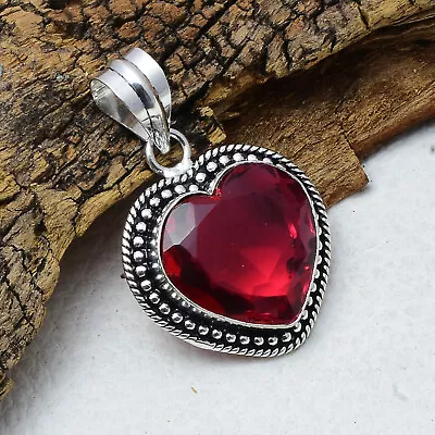 Beautiful Rubellite Gemstone 925 Sterling Silver Handmade Pendant B-62 • $18.28