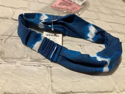 J Crew AZ220 NWT  Navy/White UNISEX Stretchy Tie-Dye Twist Soft Fabric Headband • $19.99