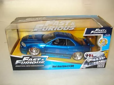 Fast & Furious - 1:24 Scale - Brian's Nissan Skylinegt-r (r34) ~ Jada Toys ~ New • $24.95