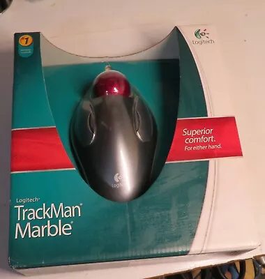 RARE Logitech Trackman Marble Trackball Mouse Wired New Old Stock In Box SEALED • $229.99