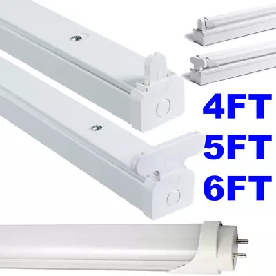 Single Twin T8 LED Batten Tube Fitting Fluorescent Double Wall Light 4FT 5FT 6FT • £29.95