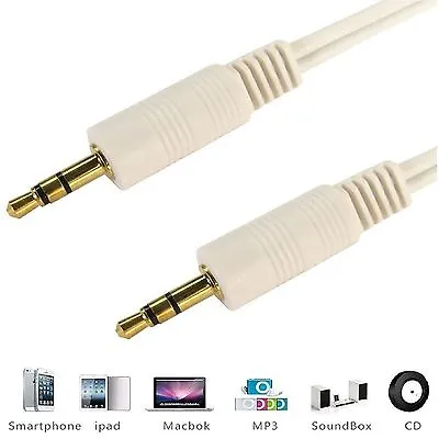 £2.99 • Buy 3.5mm Audio Plug To Plug Male Cable Lead For MP4 MP3 AUX Headphone Speaker 1-20M