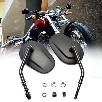 Black Long Stem Motorcycle Rearview Mirrors For Harley Davidson Big Dog Chopper • $69.96