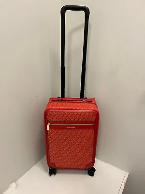 Michael Kors Travel Trolley Suitcase Carry On Bag In Bright Red Multi • $275