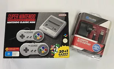 New In Box Classic Mini: Super Nintendo System - Grey + New AC Adapter • $225