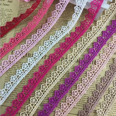 £1.84 • Buy 5 Yards Vintage Cotton Flowers Lace Crochet Trim Wedding Bridal Ribbon Sewing