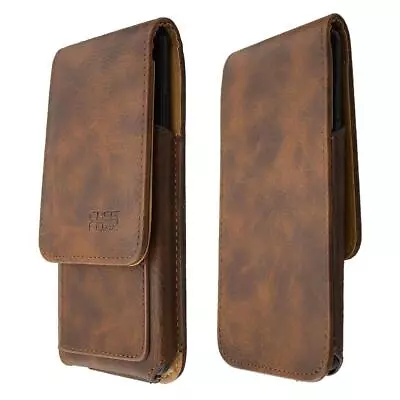 Caseroxx Flap Pouch For Samsung Galaxy J7 Prime In Brown Made Of Real Leather • $25.14