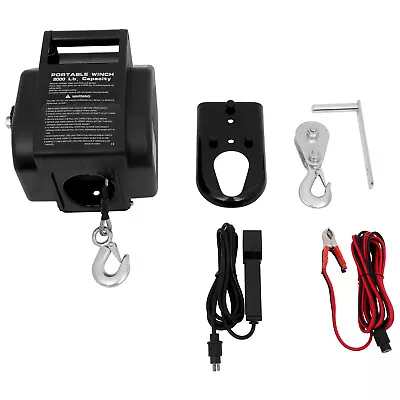 2000LB Portable Electric Winch 12 Volt Remote Towing Hitch Truck Trailer Boat • $62.09