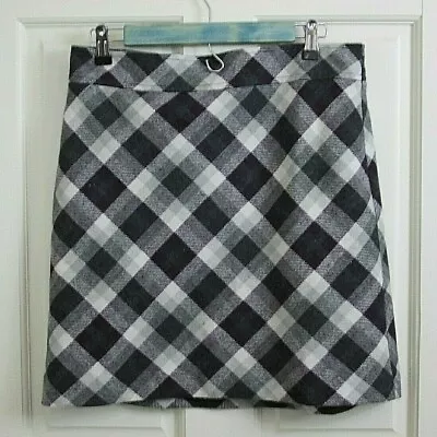 Ann Taylor Loft Womens Size 4 32x18.5 Gray Plaid Skirt Lined 56-18108 • $9.45