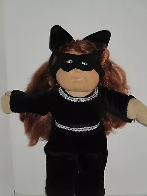NO Doll 16   Cabbage Patch Costume Black Cat Woman Pants Shirt Headband Mask • $44.45
