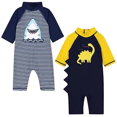 Boys Mothercare One Piece Swimsuit Swimming Swim Sun Safe Costume Surf Suit Baby • £8.95