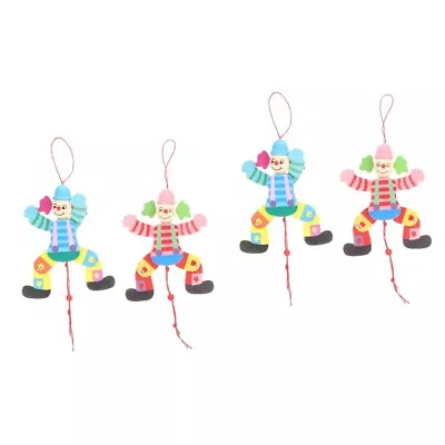  4 Pcs Pull Line Clown Toy Puppet Puppets For Adults Cartoon • £12.39