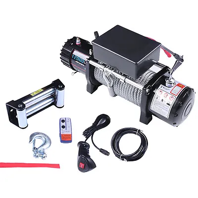 12V Electric Winch Towing Trailer Steel Cable Off Road 12000LB For JEEP Wrangler • $254.99