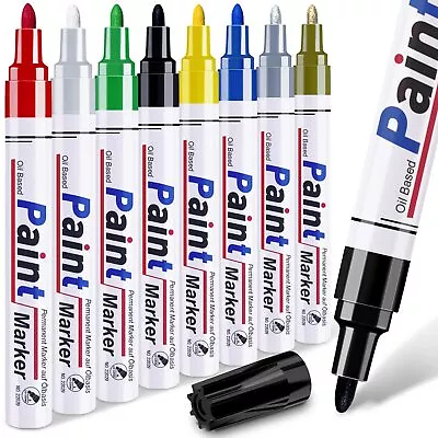 Permanent Paint Markers For Metal - 8 Oil Based Paint Markers Medium Tip Pain... • $18.53