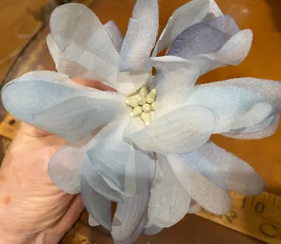 Vintage Millinery Silk Petal Flower 4  Blue 1pc Made In Japan • $5.99