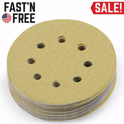 100PCS 5 Inch Sanding Disc 120 Grit Hook And Loop Orbital Sandpaper Sander Sheet • $20.88