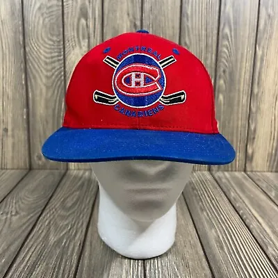 Vintage Montreal Canadiens NHL Snapback Hat Cap Red Zephyr • $12