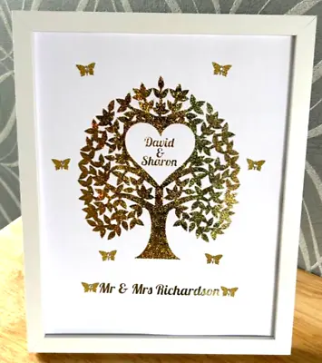 Personalised Handmade Frame Family Tree Couple Wedding Engagement Anniversary. • £15.99