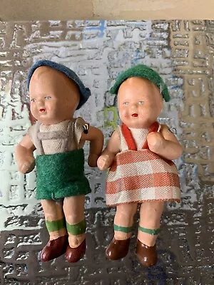 Antique Miniature Edi Puppet German Baby Girl And Baby Boy  • $30