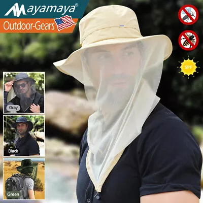 Anti-Mosquito Bee Insect Bug Head Net Hat Sun Protection Mesh Cap For Outdoor • $12.99