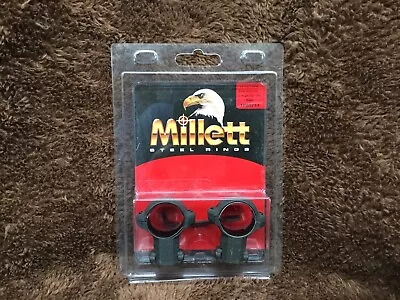 MILLET .22 Cal 11mm 1”High Matte Steel Rings- Euro Grooved - Tip Off #TP00714 • $39.95