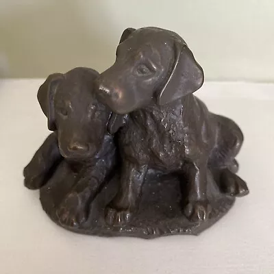 Heredities Cold Cast Bronze Pair Of Labrador Dog Puppies. VGC • £4.99