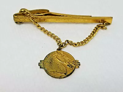 Tie Clasp Clip Italian Stallion Style Arrow Gold Colored Chain Vintage • $9.95