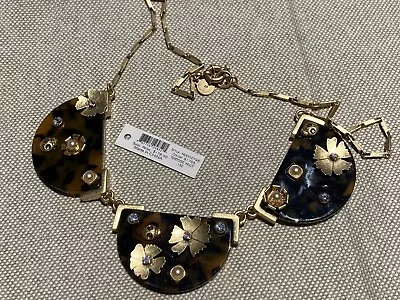 Marc Jacobs Tortoise Flowers Ladybugs Gold Plated Necklace NWT RTL $178 RARE • $79.99