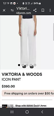 VIKTORIA WOODS Wide Leg Winter White Pant Sz 2 (10) • $49.99