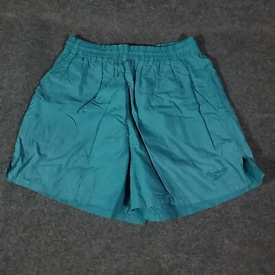 Vintage 90s Reebok Shorts Mens Medium Blue Nylon 4  Inseam Soccer Running Gym • $16.99