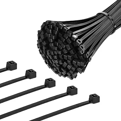 Cable Ties Black 100/200/300/390/630mm Nylon Zip Tie Wraps Different Sizes • £4.89