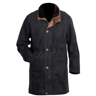 Noora Men's Western American Cowboy Style Suede Leather Long Coat • $250