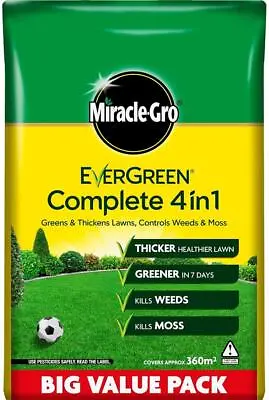 EverGreen 360sqm Complete 4 In 1 Lawn Care Lawn Food Weed & Moss Killer Bag • £26.99