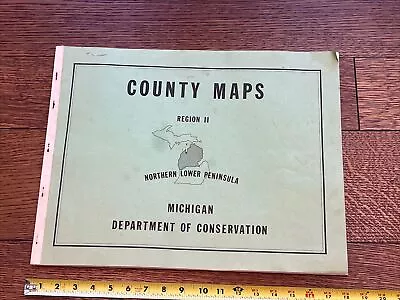 Vintage 1960's County Plat Maps Michigan Dept Of Conservation Lakes Forest Book • $34.99