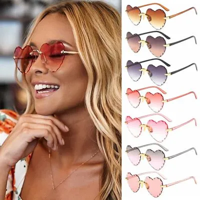 $12.28 • Buy Fashion Heart Shaped Sunglasses Women Gradient Love Heart Sun Glasses Trendy